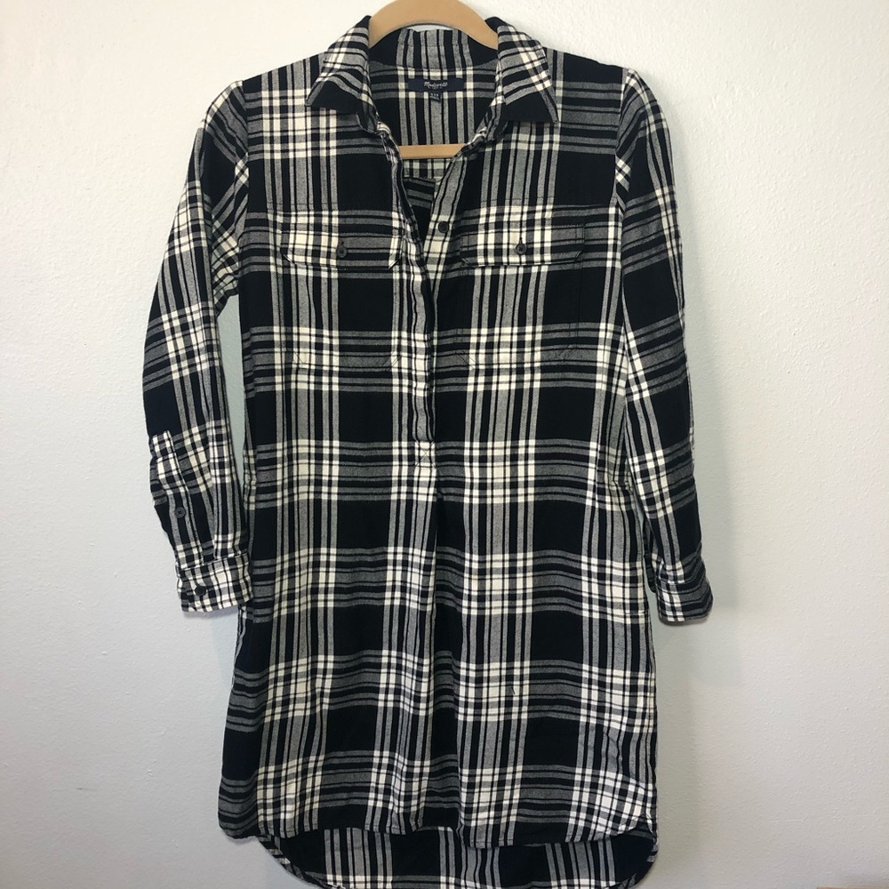 Madewell Plaid Flannel Shirtdress XXS